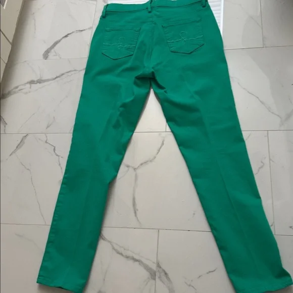 Lilly Pulitzer High Rise Super Skinny Jeans in the color Botanical Green. - Picture 3 of 6